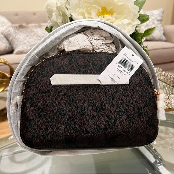 Coach Serena Satchel In Signature Canvas Black and Brown Crossbody Bag - Picture 7 of 11